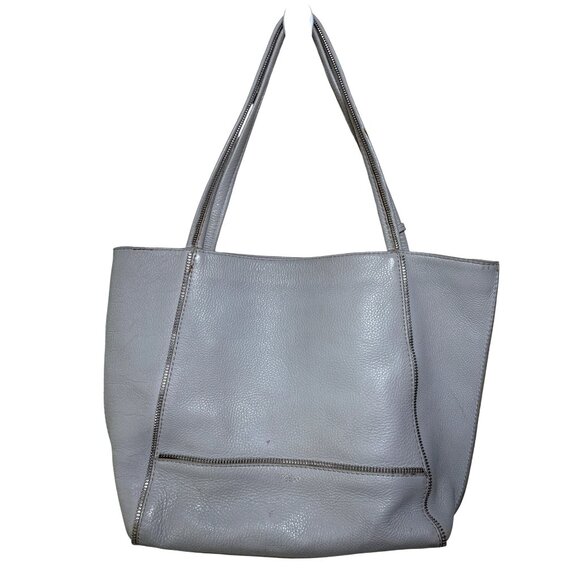Botkier Soho Pebbled Gray Leather Tote Handbag Large 18" X 13 Carry On - Picture 6 of 12